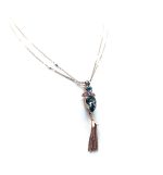 Mariana Necklace Pendant Fashionable Greys & Pinks Swarovski Crystals Madagascar Africa Coll. - Image 3