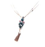 Mariana Necklace Pendant Fashionable Greys & Pinks Swarovski Crystals Madagascar Africa Coll.