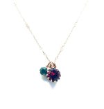 Mariana Necklace Pendant Adorable Siam, Fern Green & Topaz Swarovski Crystals My Treasures Coll. - Image 2