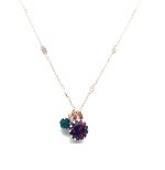 Mariana Necklace Pendant Adorable Siam, Fern Green & Topaz Swarovski Crystals My Treasures Coll. - Image 3