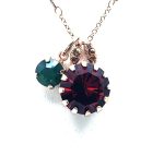 Mariana Necklace Pendant Adorable Siam, Fern Green & Topaz Swarovski Crystals My Treasures Coll.