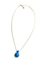 Necklace Pendant By Mariana My Treasures Coll. Alluring Howlite Turquoise Mineral & Sapphire Austrian Crystals - Image 3