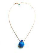 Necklace Pendant By Mariana My Treasures Coll. Alluring Howlite Turquoise Mineral & Sapphire Austrian Crystals - Image 2