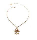 Mariana Necklace Pendant Finely Detailed Pearl Mineral, Clear & AB Swarovski Crystals Sweet Summer Coll. - Image 2