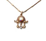 Mariana Necklace Pendant Finely Detailed Pearl Mineral, Clear & AB Swarovski Crystals Sweet Summer Coll.