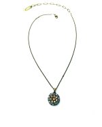 Mariana Necklace Pendant Floral Beaded Multicolor Swarovski Crystals Back Engraved "Zion" My Treasures Coll. - Image 3