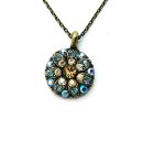 Mariana Necklace Pendant Floral Beaded Multicolor Swarovski Crystals Back Engraved "Zion" My Treasures Coll.