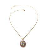 Mariana Necklace Pendant Flattering Lt Amethyst, Chrysolite Opal & Lt Rose Austrian Crystals Levander Botanica Coll. - Image 2