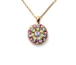 Mariana Necklace Pendant Flattering Lt Amethyst, Chrysolite Opal & Lt Rose Austrian Crystals Levander Botanica Coll.