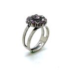 Mariana Ring Gorgeous Floral Lavender, Pink & Jet Austrian Crystals Silver Moon Ambrosia Coll. - Image 3