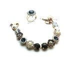 Mariana Jewelry Set Bracelet and Ring Pyrite, White Shell & Austrian Crystals Zulu Africa Coll. - Image 2