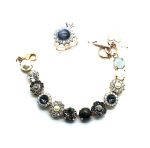 Mariana Jewelry Set Bracelet and Ring Pyrite, White Shell & Austrian Crystals Zulu Africa Coll. - Image 3