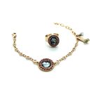Mariana Jewelry Set Bracelet and Ring Light Rose & Silver Night Austrian Crystals Madagascar Africa Coll. - Image 3
