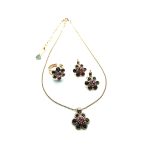 Jewelry Set By Mariana Woman Necklace, Earrings and Ring Silver and Rose Swarovski Crystals - Image 2