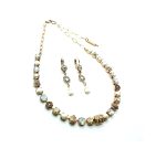 Jewelry Set By Mariana Barbados Caribbean Life Coll. Necklace & Earrings Opal, Golden ,Pearl & Topaz Austrian Crystals - Image 3