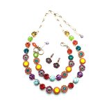 Mariana Jewelry Set Necklace,Bracelet and Earrings Turquoise,Aventurine & Austrian Crystals Masai Africa Coll.