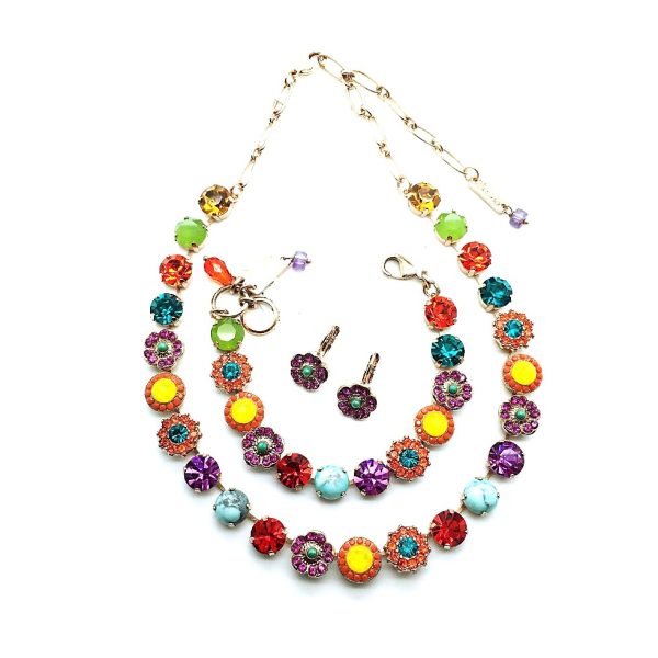 Mariana Jewelry Set Necklace,Bracelet and Earrings Turquoise,Aventurine & Austrian Crystals Masai Africa Coll.
