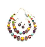 Mariana Jewelry Set Necklace,Bracelet and Earrings Turquoise,Aventurine & Austrian Crystals Masai Africa Coll. - Image 2