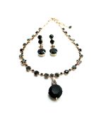 Mariana Jewelry Set Necklace & Earrings Black ,Clear, Black Diamond Austrian Crystals Checkmate Cocktail Hour Coll-RG - Image 2