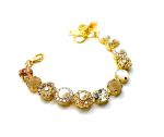 Mariana Bracelet Kalahari Africa Coll. White Shell Mineral & Whites & Clears Austrian Crystals Yellow Gold - Image 2