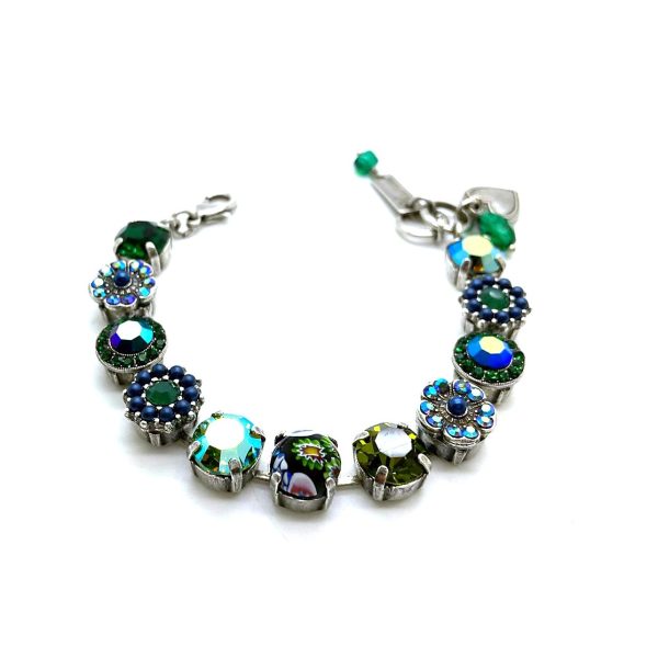 Mariana Bracelet Floral Greens Austrian Crystals Emerald City Nostalgia Coll.