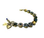 Mariana Bracelet Gorgeous Blues, Blacks & Golden Shadow Austrian Crystals My Treasures Coll. - Image 3