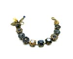 Mariana Bracelet Gorgeous Blues, Blacks & Golden Shadow Austrian Crystals My Treasures Coll.