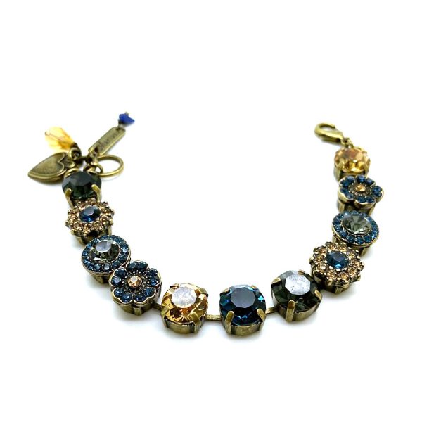Mariana Bracelet Gorgeous Blues, Blacks & Golden Shadow Austrian Crystals My Treasures Coll.