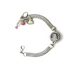 Mariana Bracelet Round Rhodonite Mineral in Silver Plated Engraved Guardian Angel My Treasures Coll. - Image 3