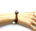 Mariana Bracelet Leather Floral AB, Clear & Pearl Swarovski Crystals My Treasures Coll. - Image 3