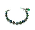Mariana Bracelet Green, Black Diamond, Denim Blue & Sapphire Austrian Crystals My Treasures Coll.