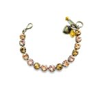 Mariana Bracelet Lovely Pink Champagne & Honey Amber Austrian Crystals Golden Tulips Gypsy Soul Coll. - Image 2