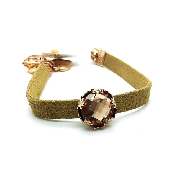 Mariana Bracelet Leather & Light Peach Austrian Crystals 2019 Special Edition