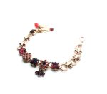 Bracelet By Mariana Stunning Floral in Reds Swarovski Crystals