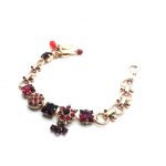 Bracelet By Mariana Stunning Floral in Reds Swarovski Crystals
