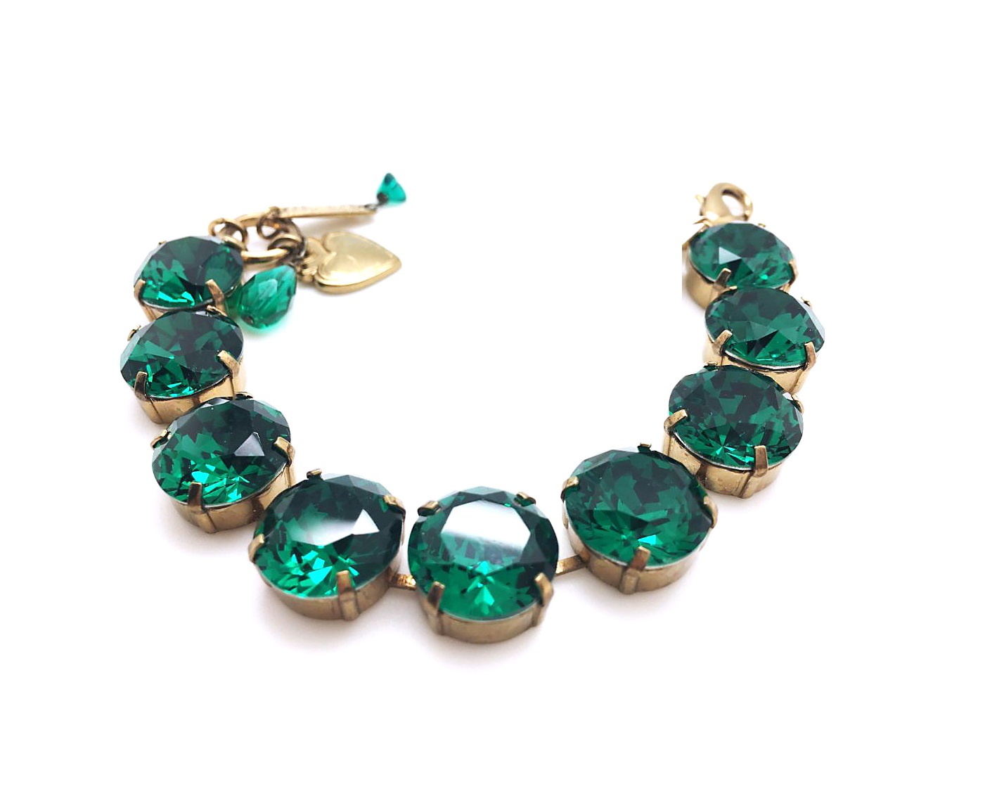 B-4438-205205-RG (1) Mariana Bracelet Simply Elegant Emerald Austrian Crystals My Treasures Coll. - Image 1