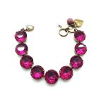 Mariana Bracelet Stunning Fuchsia Swarovski Crystals My Treasures Coll. - Image 2