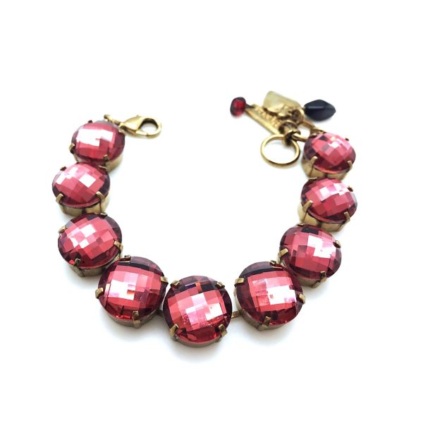 Mariana Bracelet Faceted Burgundy Swarovski Crystals My Treasures Coll.