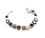 Bracelet By Mariana Woman Beautiful Turquoise, Shell Mineral and Black Swarovski Crystals-RG