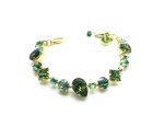 Bracelet By Mariana Oasis Silk Road Coll. Finely Detailed Greens Austrian Crystals
