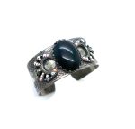 Mariana Bracelet Silver Plated Bangle Beaded Jet & AB Austrian Crystals Tuxedo Paradise Coll. - Image 3