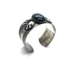 Mariana Bracelet Silver Plated Bangle Beaded Jet & AB Austrian Crystals Tuxedo Paradise Coll.
