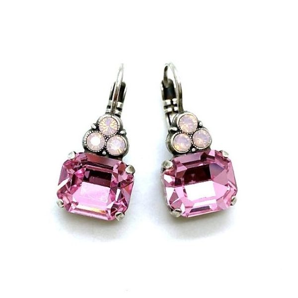 Earrings By Mariana Caribbean Life Coll. Charming Rose and Opal Swarovski Crystals