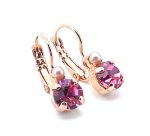 Earrings By Mariana Woman Beautiful Fuchsia and Pearl Swarovski Crystals - Image 2