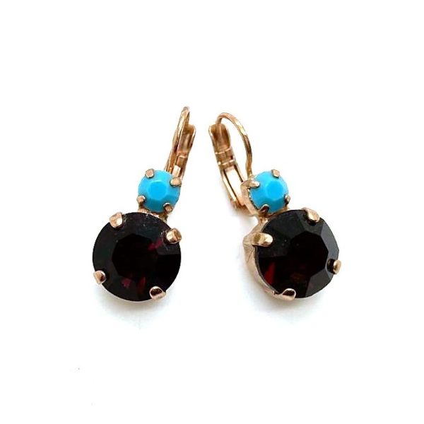 Mariana Earrings Adorable Turq & Garnet Swarovski Crystals My Treasures Coll.