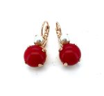 Mariana Earrings Stunning Pearl Mineral & Coral Austrian Crystals My Treasures Coll. - Image 3