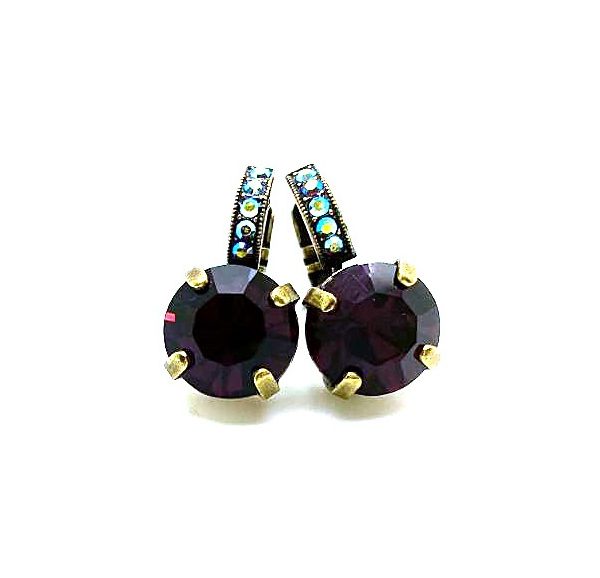 Earrings By Mariana Woman Fab Amethyst and AB Swarovski Crystals
