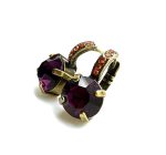 Earrings By Mariana Woman Amethyst and Madeira Topaz Swarovski Crystals - Image 2