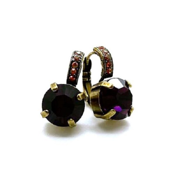 Earrings By Mariana Woman Amethyst and Madeira Topaz Swarovski Crystals