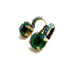 Mariana Earrings Timeless Emerald & Aquamarine Austrian Crystals My Treasures Coll. - Image 2
